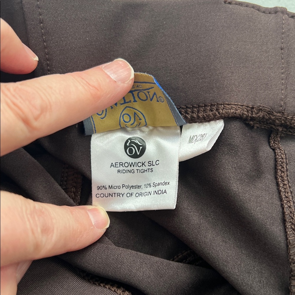 Girls Ovation equestrian pull on riding pants Brown M 28 fits like 12/14 - Picture 10 of 12